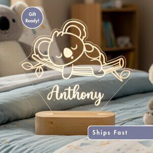 Personalized Koala Night Light – Custom LED Lamp for Kids